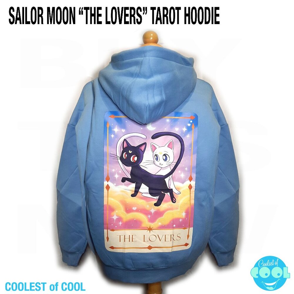 Sailor Moon Luna Artemis Cat Lovers Tarot card Anime hoodie comfy 2XL pullover